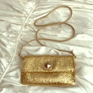 Kate Spade Gold Glitter Clutch